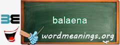 WordMeaning blackboard for balaena